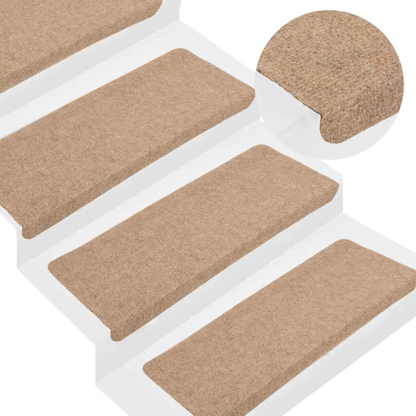Porrasmatot Itsekiinnittyvät 30 kpl Beige 65x24,5x3,5 cm