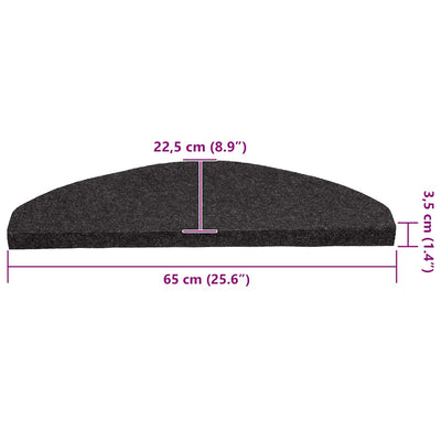 Itsekiinnittyvät porrasmatot 30 kpl musta 65x22,5x3,5 cm