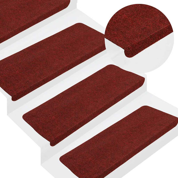 Porrasmatot Itsekiinnittyvät 30 kpl Punainen 65x22,5x3,5 cm