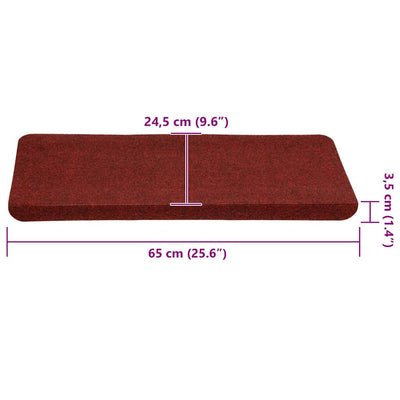 Porrasmatot Itsekiinnittyvät 30 kpl Punainen 65x24,5x3,5 cm