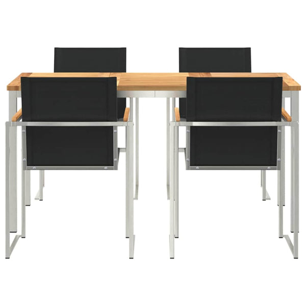 Piharuokailu setti 5 kpl Tiikki puu ja ruostumaton teräs