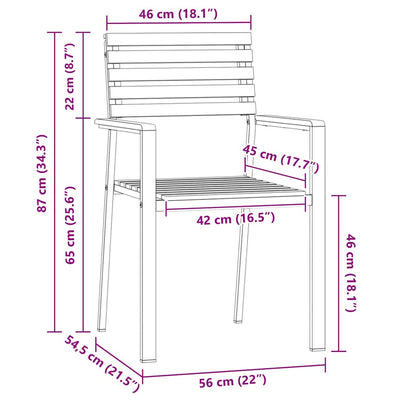 Ruskea puutarhan tuoli Gafrawi 56x54.5x87cm (8 pcs, akaasiapuu)