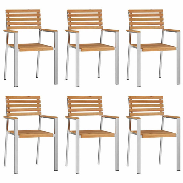 Ruskea puutarhan tuoli Taoder 56x54.5x87cm (6 pcs, tiikki)