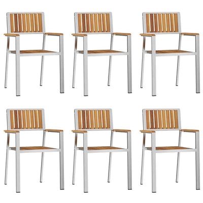Ruskea puutarhan tuoli Oliviu 56x54.5x87cm (6 pcs, akaasiapuu)