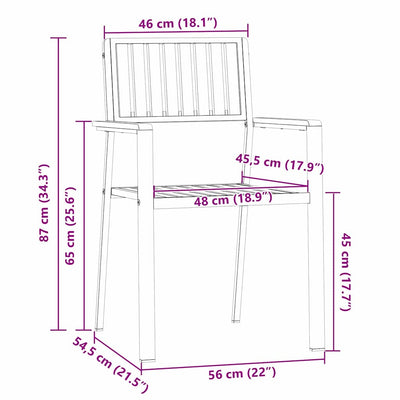 Ruskea puutarhan tuoli Oliviu 56x54.5x87cm (6 pcs, akaasiapuu)
