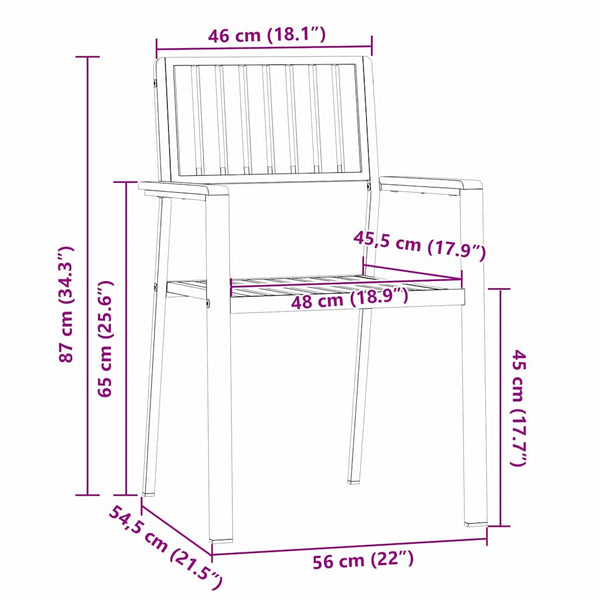 Ruskea puutarhan tuoli Keenen 56x54.5x87cm (8 pcs, tiikki)