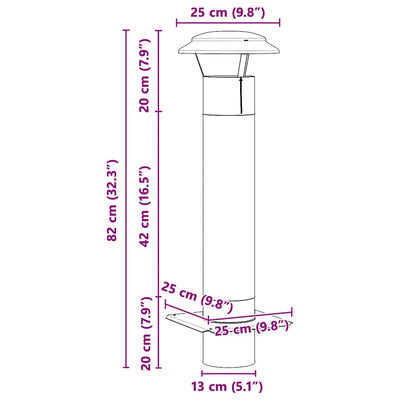 Hopea savuhormin laajennus Sorinella 25x25x82cm (ruostumaton teräs)
