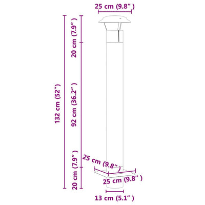 Savuhormin Laajennus Hopea 25 x 25 x 132 cm Ruostumaton teräs