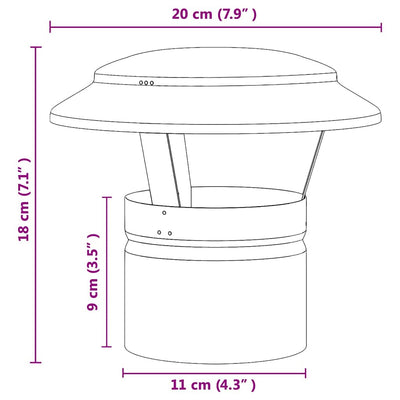 Hopea sateensuojus savupiipulle Sigmirean 20x20x18cm