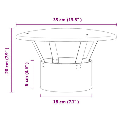 Hopea sateensuojus savupiipulle Regionala 35x35x20cm
