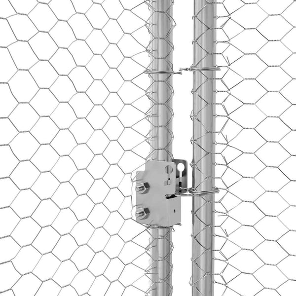 Kanahäkki Hopea 2 x 2 x 2 m Galvanoitu teräs