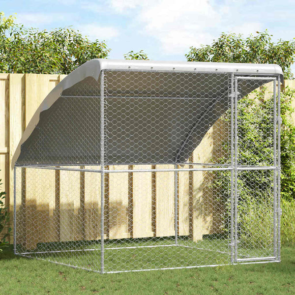 Koirankoppi Hopea 2 x 2 x 2 m Galvanoitu teräs