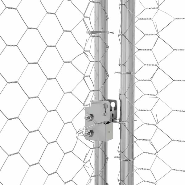 Koirankoppi Hopea 2 x 2 x 2 m Galvanoitu teräs
