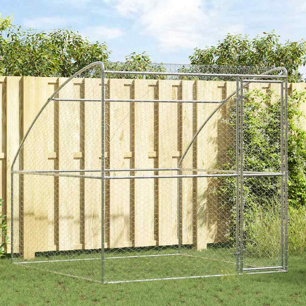 Koirankoppi Hopea 2 x 2 x 2 m Galvanoitu teräs
