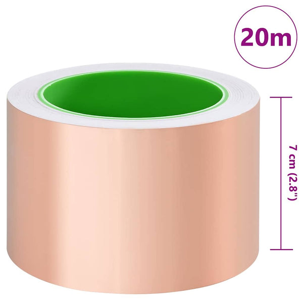 Kaksipuolinen kupariteippi etanoiden suojaksi 70 mm x 20 m