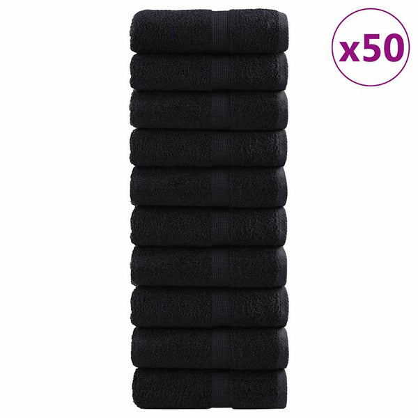 Vieraiden pyyhe SOLUND 50 pcs Musta 30 x 50 cm Puuvilla