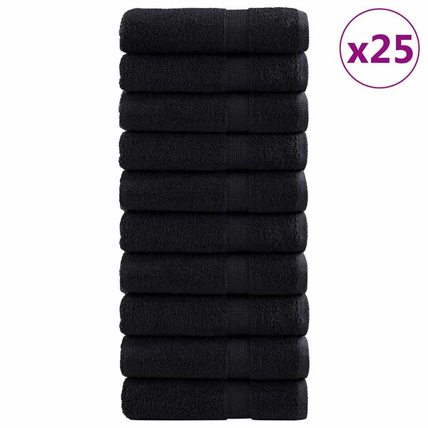 Vieraiden pyyhe SOLUND 25 pcs Musta 70 x 140 cm Puuvilla