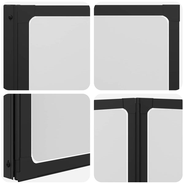 Suihkuseinä Musta 120 x 2 x 117 cm Alumiini ja PP