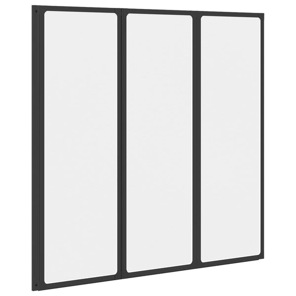 Suihkuseinä Musta 120 x 2 x 117 cm Alumiini ja PP