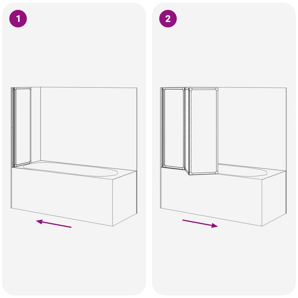 Suihkuseinä Musta 120 x 2 x 117 cm Alumiini ja PP