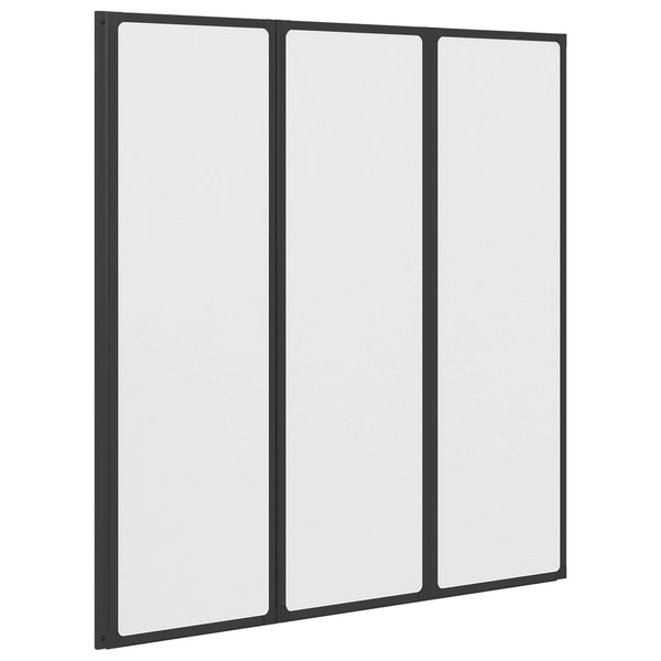 Suihkuseinä Musta 132 x 2 x 140 cm Alumiini ja PP