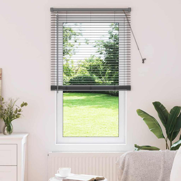 Venezia-verho Tummanharmaa 175 x 70 cm 25 mm Alumiini