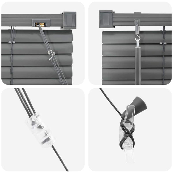 Venezia-verho Tummanharmaa 220 x 50 cm 25 mm Alumiini