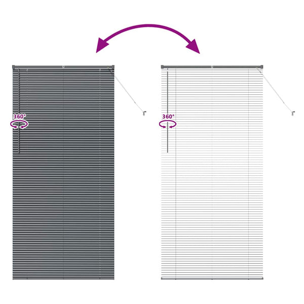 Venezia-verho Tummanharmaa 220 x 100 cm 25 mm Alumiini