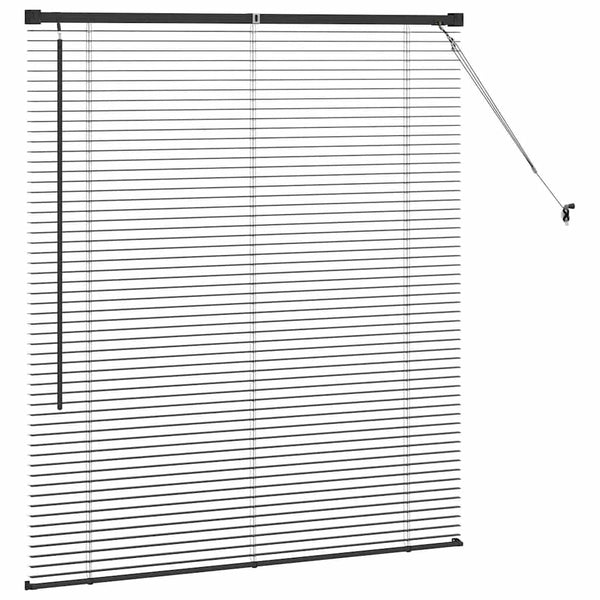 Venezia-verho Musta 130 x 115 cm 25 mm Alumiini
