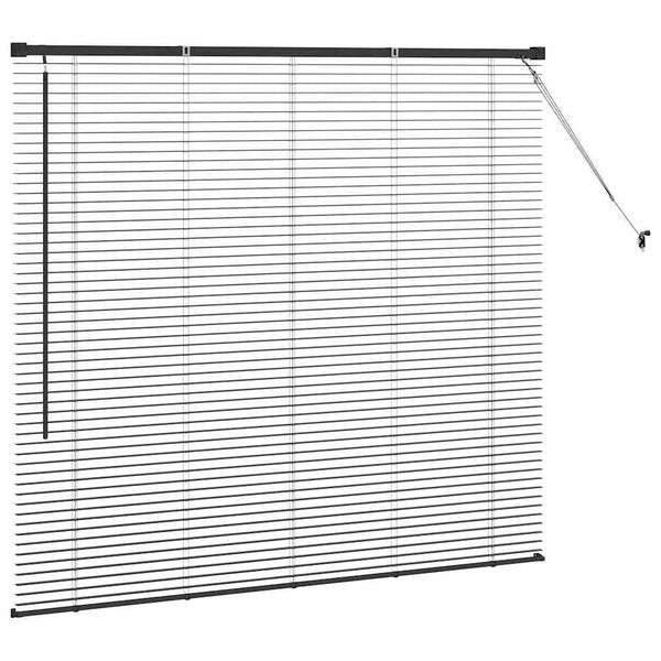 Venezia-verho Musta 130 x 145 cm 25 mm Alumiini