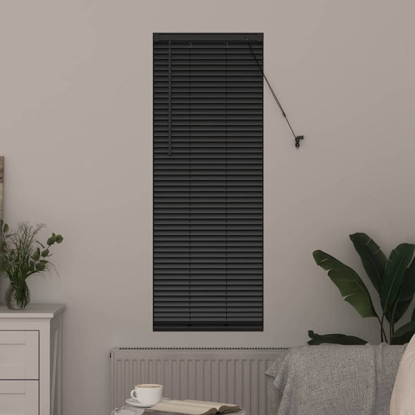Venezia-verho Musta 175 x 45 cm 25 mm Alumiini