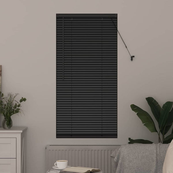 Venezia-verho Musta 175 x 65 cm 25 mm Alumiini