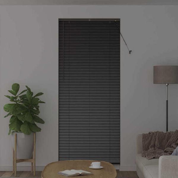 Venezia-verho Musta 220 x 85 cm 25 mm Alumiini