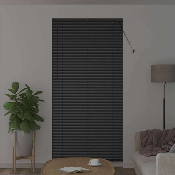 Venezia-verho Musta 220 x 105 cm 25 mm Alumiini