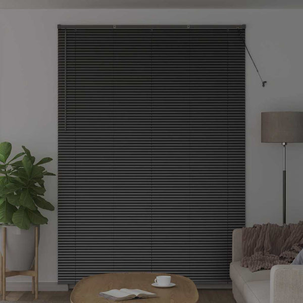 Venezia-verho Musta 220 x 155 cm 25 mm Alumiini