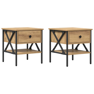 Yöpöytä laatikon kanssa 2 pcs artesaani tammi 40 x 42 x 45 cm