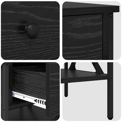Yöpöytä laatikon kanssa 2 pcs Musta tammi 40 x 42 x 45 cm