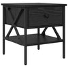 Yöpöytä laatikon kanssa 2 pcs Musta tammi 40 x 42 x 45 cm