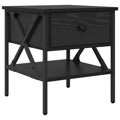 Yöpöytä laatikon kanssa 2 pcs Musta tammi 40 x 42 x 45 cm