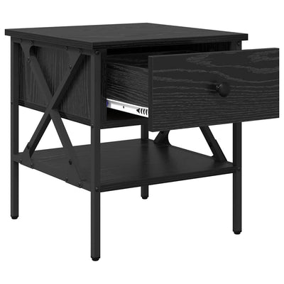 Yöpöytä laatikon kanssa 2 pcs Musta tammi 40 x 42 x 45 cm