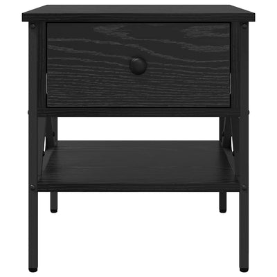 Yöpöytä laatikon kanssa 2 pcs Musta tammi 40 x 42 x 45 cm