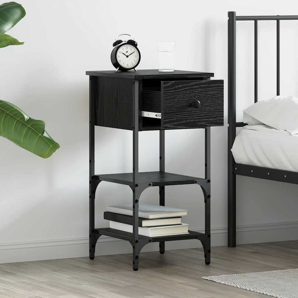 Yöpöytäkaappi 2 kpl Musta tammi. 33.5 x 36 x 70 cm