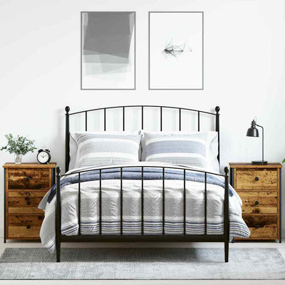 Vanha puu yöpöytäkaappi laatikon kanssa Crisciu (2 pcs)