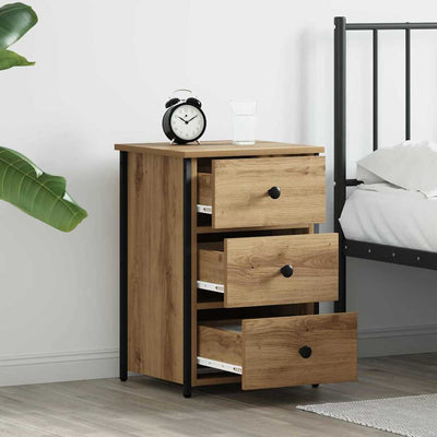 Yöpöytäkaappi laatikon kanssa 2 pcs artesaani tammi
