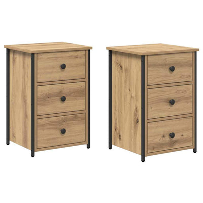Yöpöytäkaappi laatikon kanssa 2 pcs artesaani tammi