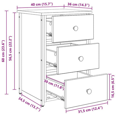 Artesaani tammi yöpöytäkaappi laatikon kanssa Martea (2 pcs)