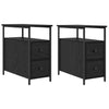 Yöpöytäkaappi 2 pcs Musta tammi 30 x 60 x 60 cm Tekninen puu