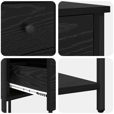 Yöpöytäkaappi 2 pcs Musta tammi 32 x 42 x 70 cm Tekninen puu