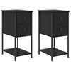 Yöpöytäkaappi 2 pcs Musta tammi 32 x 42 x 70 cm Tekninen puu