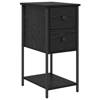 Yöpöytäkaappi 2 pcs Musta tammi 32 x 42 x 70 cm Tekninen puu